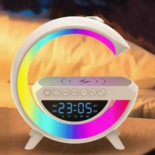 Rgb нічник із функцією бездротового заряджання 15 W Light Sound Machine BT-3401 смарт-лампа з bluetooth колонкою, фото 1