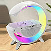 Rgb нічник із функцією бездротового заряджання 15 W Light Sound Machine BT-3401 смарт-лампа з bluetooth колонкою, фото 2