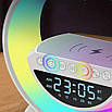 Rgb нічник із функцією бездротового заряджання 15 W Light Sound Machine BT-3401 смарт-лампа з bluetooth колонкою, фото 4