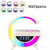 Rgb нічник із функцією бездротового заряджання 15 W Light Sound Machine BT-3401 смарт-лампа з bluetooth колонкою, фото 7