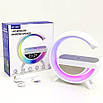 Rgb нічник із функцією бездротового заряджання 15 W Light Sound Machine BT-3401 смарт-лампа з bluetooth колонкою, фото 8