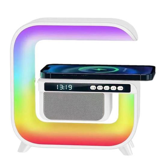 Лампа-нічник з bluetooth-колонкою, годинником Light Sound Machine XM-G3 mini Світильник з бездротовою зарядкою, фото 1