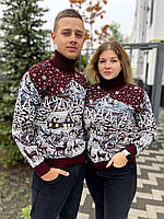 Новорічні парні светри з горлом "Засніжений ліс", фото 2
