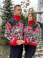 Новорічні парні светри з горлом "Засніжений ліс", фото 3