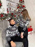 Новорічні парні светри з горлом "Домік", фото 3