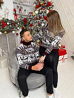 Новорічні парні светри з горлом "Домік", фото 4