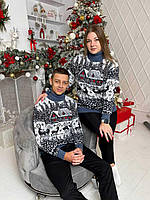Новорічні парні светри з горлом "Домік", фото 5