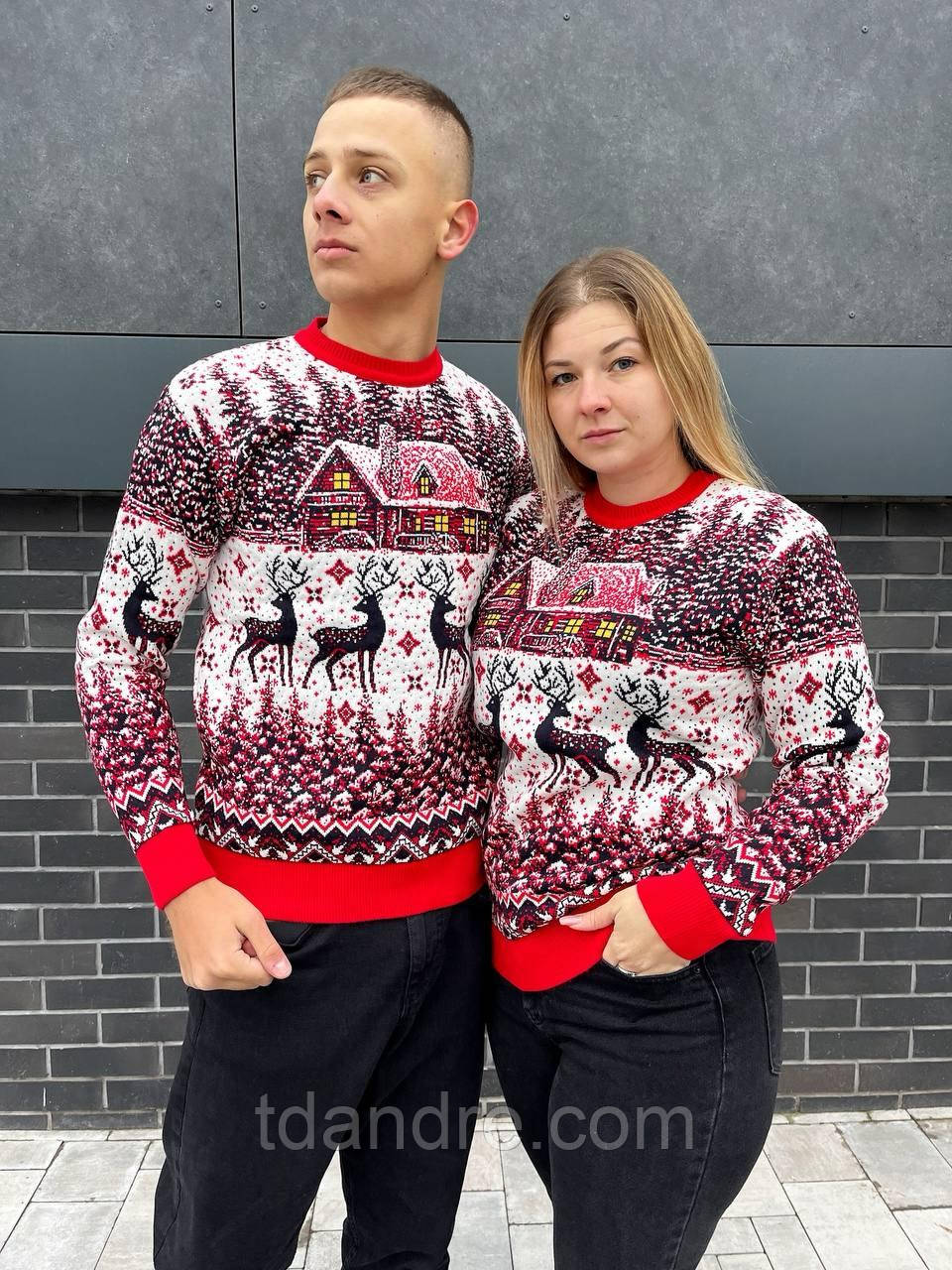Новорічні парні светри "Домік", фото 1