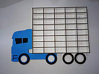 Дерев'яна поличка для машинок. Дерев'яний гараж для машинок.