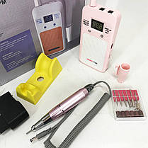 Манікюрний апарат з підсвічуванням Nail Drill YT-928 розовый, Фрезер для догляду IW-223 за нігтями, фото 3
