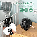 Momcozy 8000mAh портативний вентилятор для дитячої коляски, 27 годин наддовгого часу роботи від акумулятора, знімний 4-швидкісний, фото 5