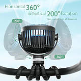 Momcozy 8000mAh портативний вентилятор для дитячої коляски, 27 годин наддовгого часу роботи від акумулятора, знімний 4-швидкісний, фото 7