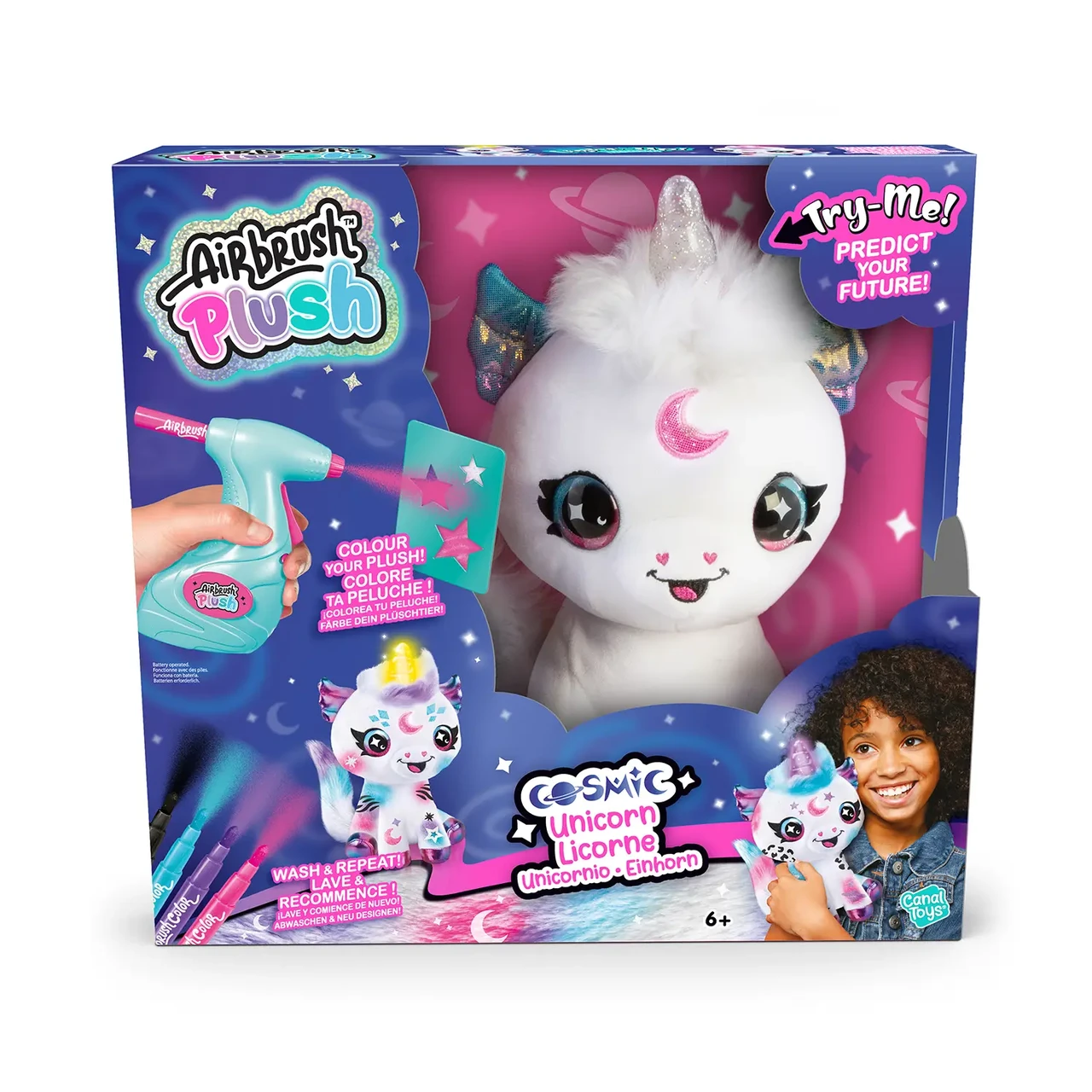 Набір для творчості Canal Toys Diy Airbrush Plush Єдиноріг Космік с сяючим рогом AIR028