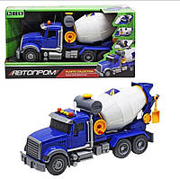 Іграшка велика вантажівка на батарейках бетонозмішувач інерційна вантажівка міксер з підсвіткою і звуком Автопром