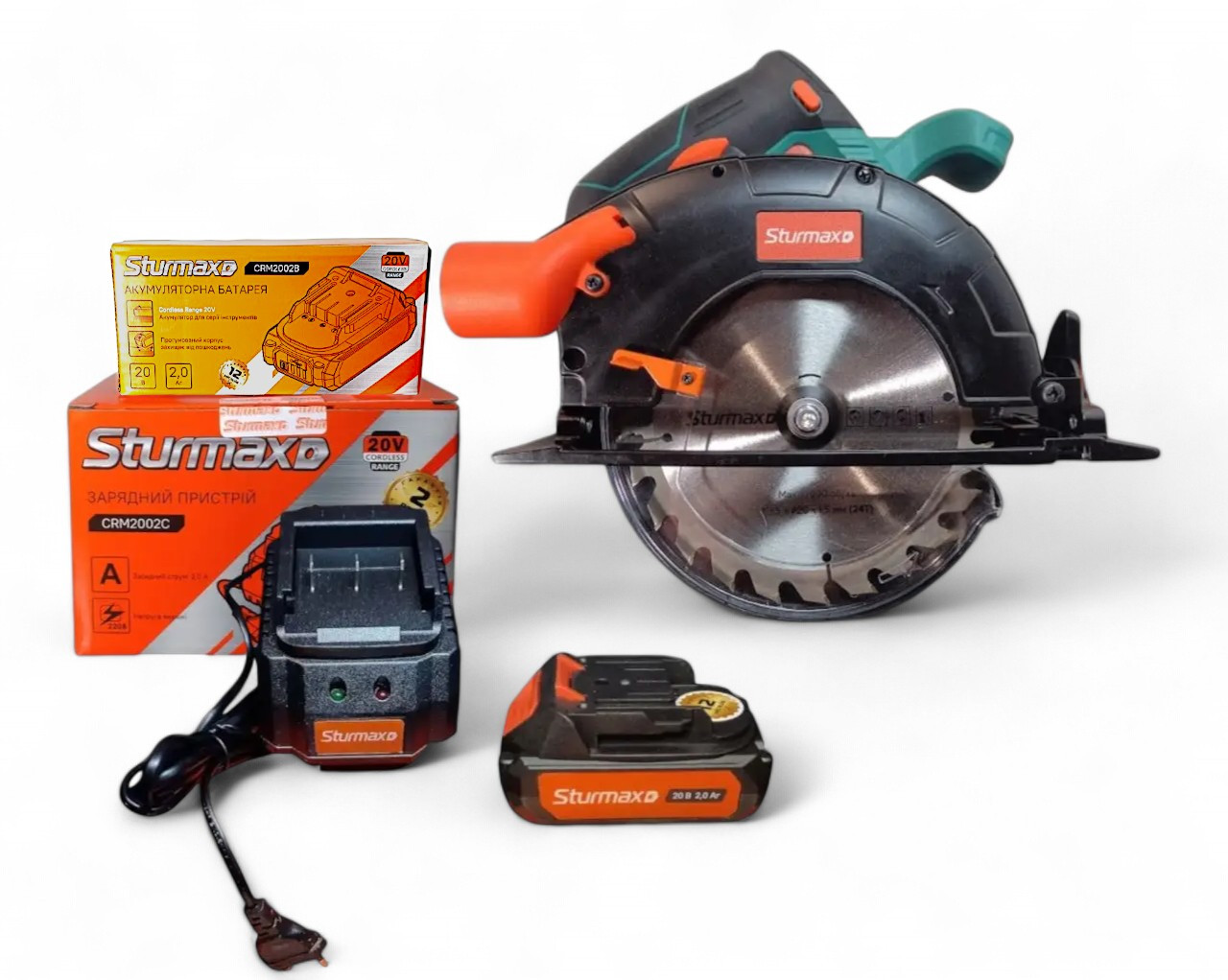 Sturmax CSM5001CR Пила циркулярна аккумуляторна 20В комплект АКБ 2АГ+З/П сумісний с Makita