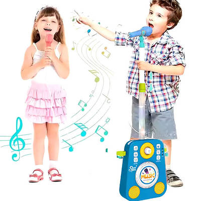 Портативний іграшковий Караоке центр хлопчикові Дитячий мікрофон на стійці Підсвічування Заміна запис голосу Музика