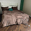 Велюрова постільна білизна Моніка Євро Коричневий, фото 9