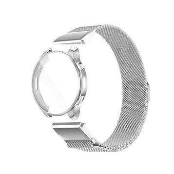 Комплект для годинника Amazfit Balance сріблястий (чохол + металевий ремінець 22 мм)