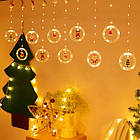 Світлодіодна гірлянда штора usb Ялинка, Сніговик, Дід Мороз, Олень, Шапка, Фігурні гірлянди, фото 8