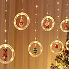 Світлодіодна гірлянда штора usb Ялинка, Сніговик, Дід Мороз, Олень, Шапка, Фігурні гірлянди, фото 7