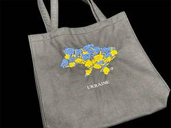 Сумка-шопер 37х36х6см. Экосумка из экокожи с вышивкой. "Ukraine". / Сумка-шопер 37х36х6см. Экосумка из экокожи с вышивкой.