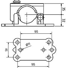 Затискний хомут опорного колеса Bakker чавунна основа діаметр 48мм 301532-2, фото 2