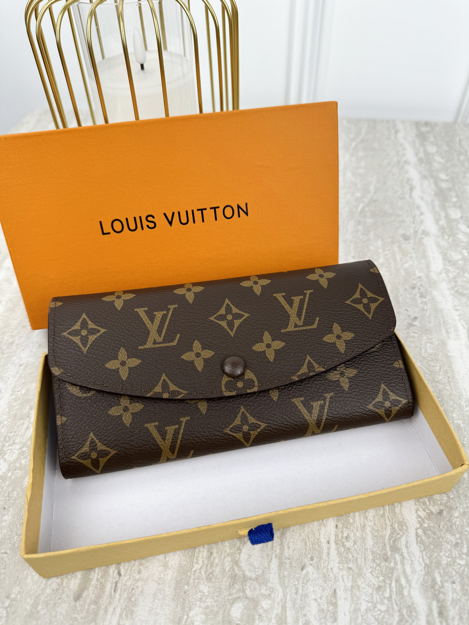 Жіночий гаманець Louis Vuitton коричневий + коричневий великий конверт Луї Віттон