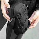 Сумка барсетка через плече RIO чорна тканинна молодіжна месенджер, фото 7