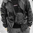 Сумка барсетка через плече RIO чорна тканинна молодіжна месенджер, фото 5