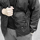 Сумка барсетка через плече RIO чорна тканинна молодіжна месенджер, фото 2