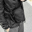 Сумка барсетка через плече RIO чорна тканинна молодіжна месенджер, фото 3