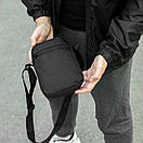 Сумка барсетка через плече RIO чорна тканинна молодіжна месенджер, фото 9