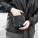 Сумка барсетка через плече RIO чорна тканинна молодіжна месенджер, фото 6