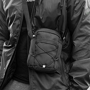 Сумка барсетка через плече RIO чорна тканинна молодіжна месенджер