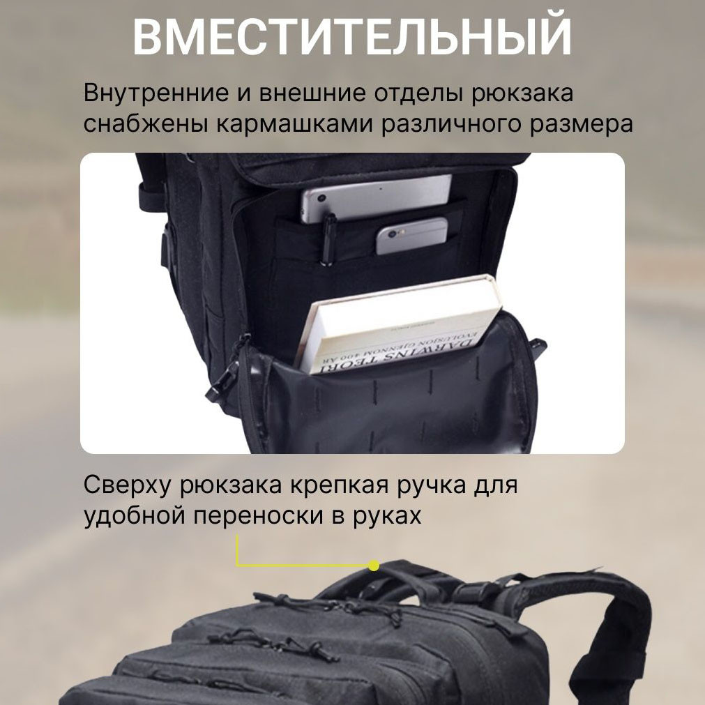 Армійський речовий похідний рюкзак 25л 1000D, Військовий рюкзак для UN-310 військовослужбовців ЗСУ