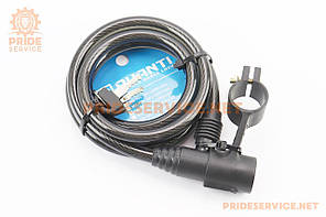 Замок протиугінний тросовий 1500х10мм під ключ, кріпл. за трубу сидіння, AGL-102