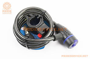 Замок протиугінний тросовий 1500х10мм під ключ, кріпл. за трубу сидіння, AGL-507