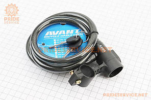 Замок протиугінний тросовий 1500х12мм під ключ, кріпл. за трубу сидіння, AGL-104