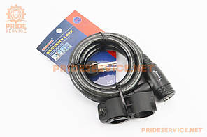 Замок протиугінний тросовий 1500х12мм під ключ, кріпл. за трубу сидіння, TY536