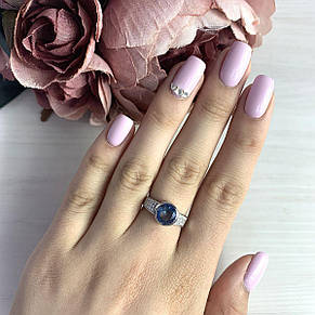 Срібне кільце SilverBreeze з натуральним містик топазом 1.28ct (1937471) 18 розмір, фото 4