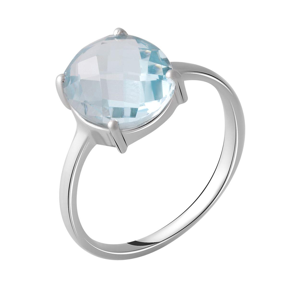 Срібне кільце SilverBreeze з натуральним топазом 5.613ct (2049425) 18 розмір