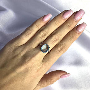 Срібне кільце SilverBreeze з натуральним топазом 5.613ct (2049425) 18 розмір, фото 4