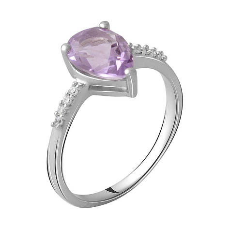 Срібне кільце SilverBreeze з натуральним аметистом 1.77ct (2060598) 18 розмір 2060598-17.5, 2.16, 17.5, фото 1