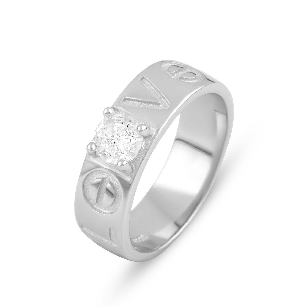 Срібне кільце SilverBreeze з фіанітами (2079033) 18 розмір