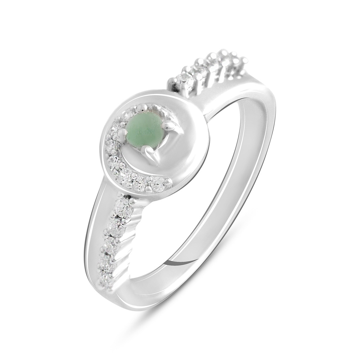 Срібне кільце SilverBreeze з натуральним смарагдом 0.1ct (2106258) 18