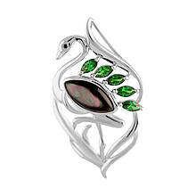 Срібна брошка SilverBreeze з натуральним перламутром (2109358)