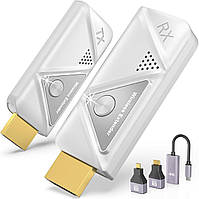 СТОК Бездротовий передавач і приймач HDMI 30 м 4K 1080P бездротовий HDMI, 2.4G/5G Plug&Play портативний