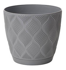 Горщик для квітів Flow-17 2,53 л платина з підставкою Form-Plastic, 8560042 — 372