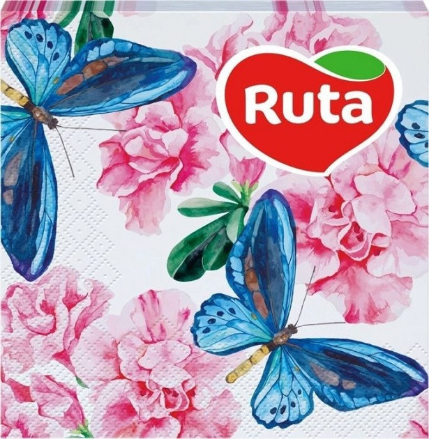 Серветки столові Ruta Art Флора двошарові 33х33 см 20 штук