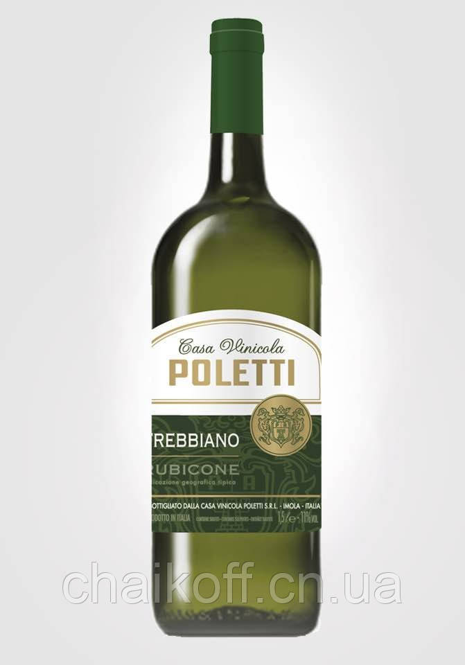 Вино белое сухое Poletti Trebbiano Rubicone 1500 мл (Италия), фото 1
